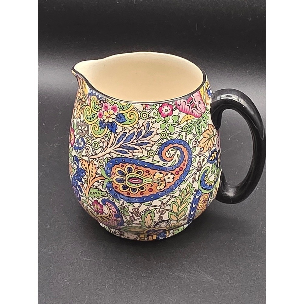 Vintage‎ Burlington Ware Creamer Pitcher Paisley Chintz Floral Made in England
